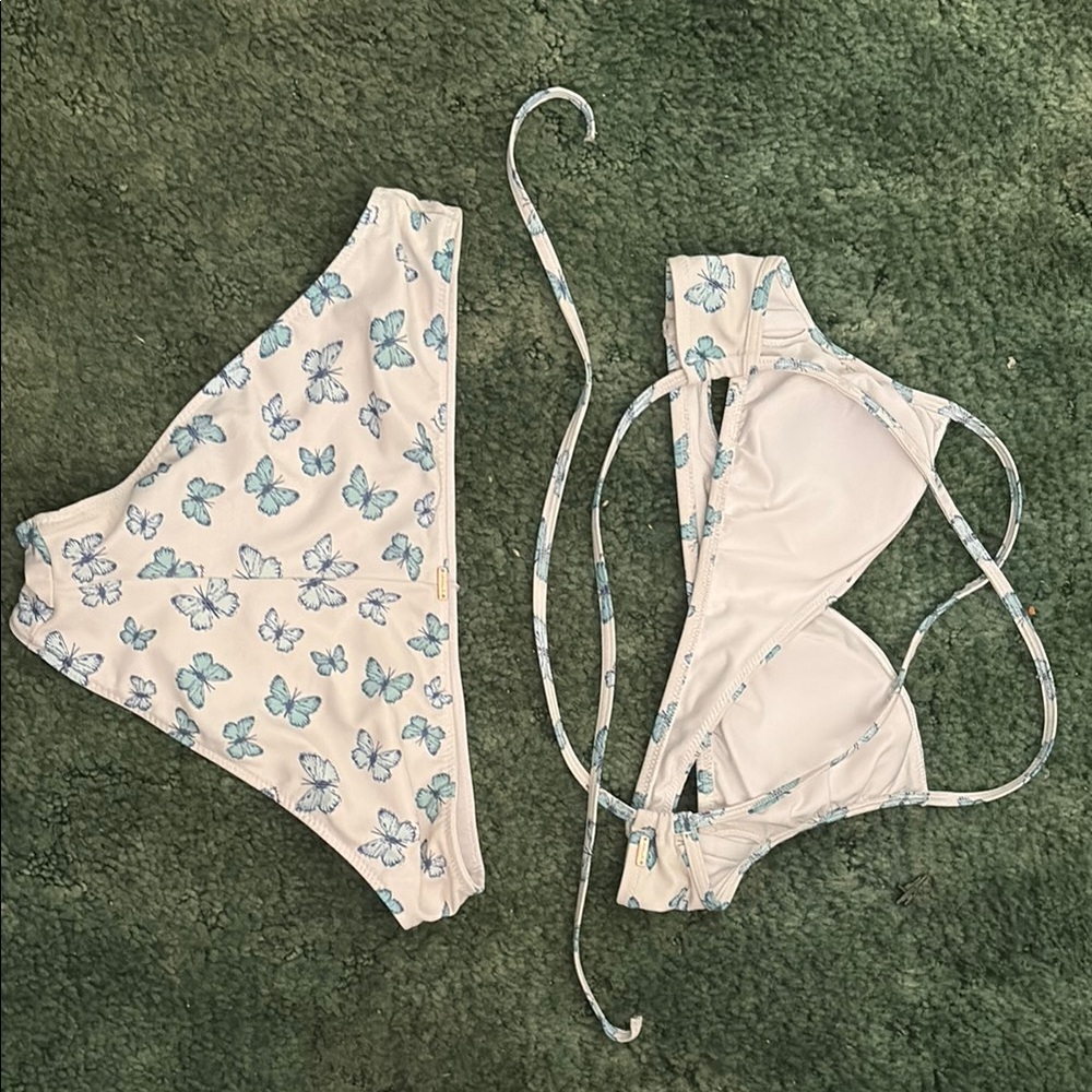 Pink Butterfly Print Bikini Set - Picture 3 of 5